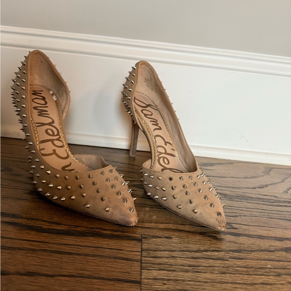 Sam Edelman pointed toe spiked studded heels